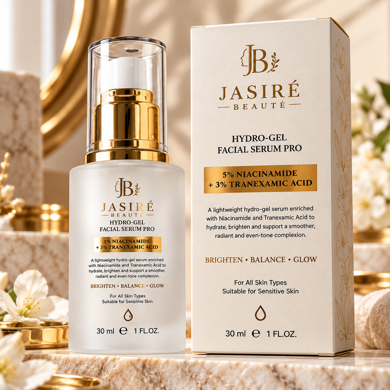 Hydro-Gel Facial Serum Pro — Tranexamic Acid + Niacinamide + Sodium Hyaluronate